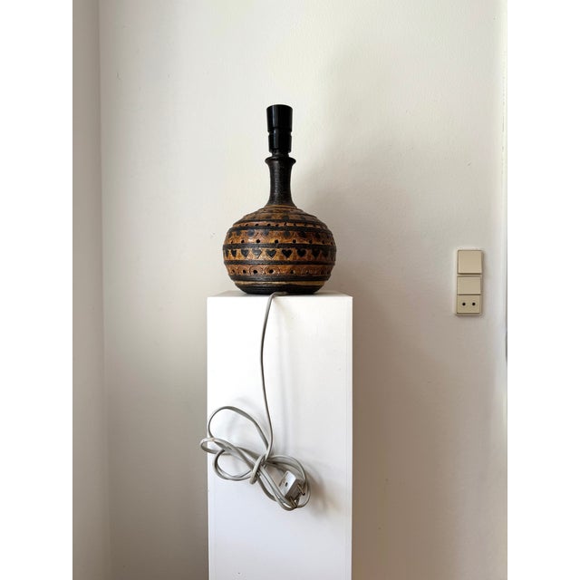 1960s Sgrafitto Heart Table Lamp with Punched-Out Wholes by Jette Hellerøe, Denmark, 1970s For Sale - Image 5 of 7