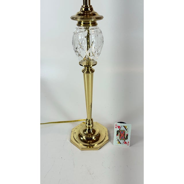 Vintage Brass & Crystal Table Lamp Neoclassical Hollywood Regency 29" Tall For Sale - Image 12 of 12