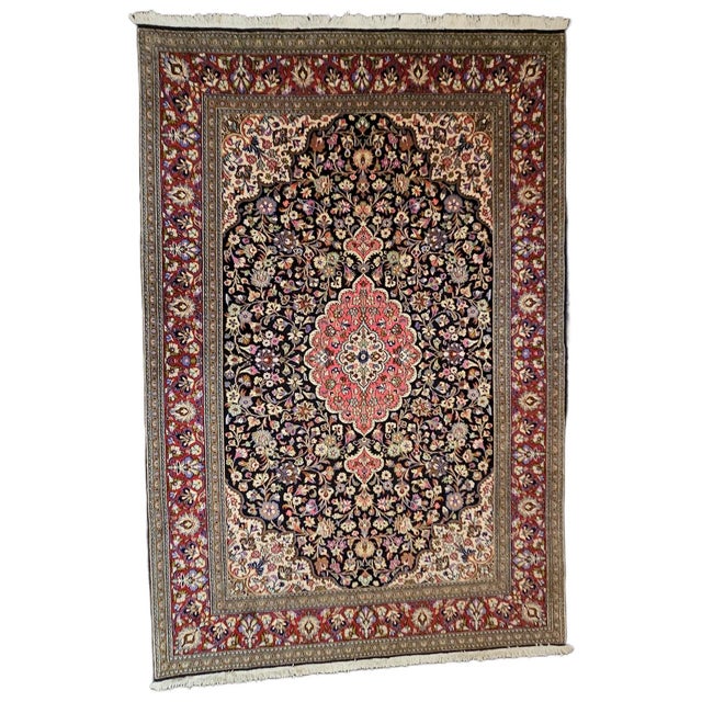 Vintage Hand-Knotted Qum Kurk Rug, 1980s For Sale - Image 13 of 13