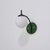 1950s Vintage Italian Curved Wall Sconce with Opaline Globe and Green Backplate, 1950s For Sale - Image 5 of 9