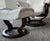 Mid 20th Century Scandinavian Ekornes Stressless Lounge Chair and Ottoman in White Leather & Rosewood For Sale - Image 14 of 18