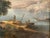 19th Century Beautiful Oil Painting of Figures and Vessels on a Lake For Sale In Phoenix - Image 6 of 11