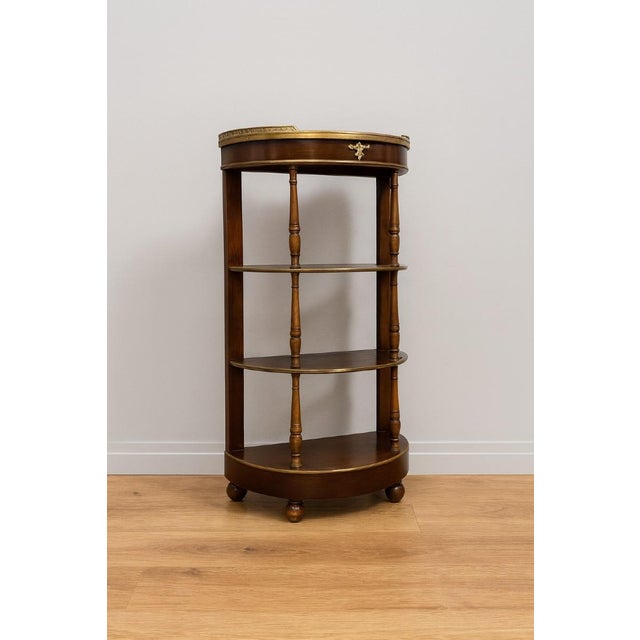 Parisian Louis XVI Style Half-Moon Shaped Mahogany Console Shelf For Sale - Image 5 of 5