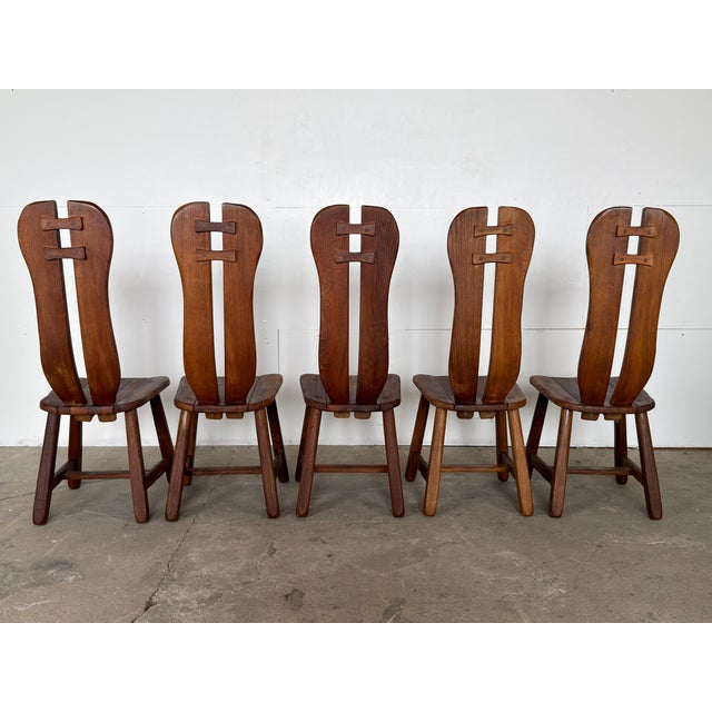 Mid-Century Modern Brutalist Oak Dining Chair, 1960s For Sale - Image 4 of 10