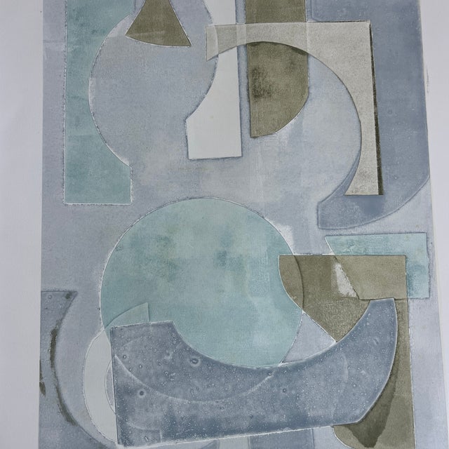 Contemporary Original Geometric Monotype Artwork “Arrival”, Unframed For Sale - Image 3 of 4