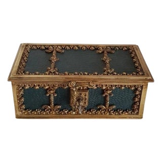 Antique French Neoclassical Gilt Bronze Jewellery Casket For Sale