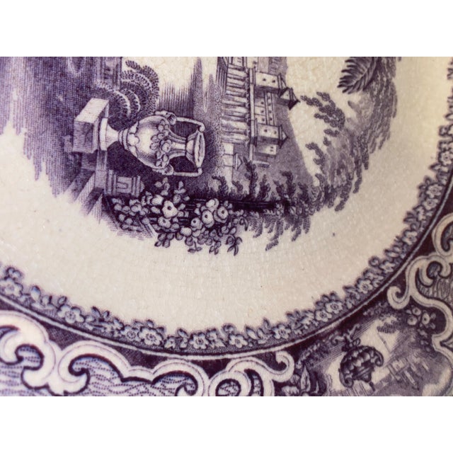 1845 transferware plate by Podmore & Walker, entitled “Washington Vase.” This purple Mulberry Pearl Stone Ware...