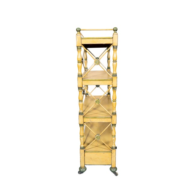 Regency Yellow Painted Etagere For Sale - Image 4 of 9