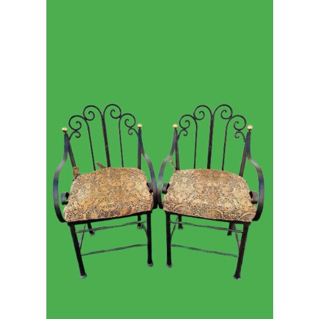 Late 20th Century Mario Papperzini Style Iron Bronze Dining Chairs- Set of 4 For Sale In Miami - Image 6 of 11