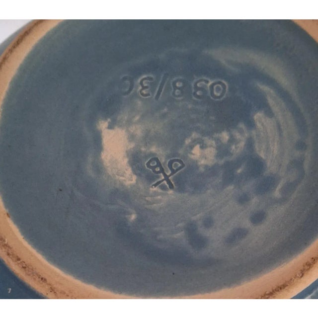 1970s Vintage German Blue Glazed Ceramic Vase from Dümler & Breiden, 1970s For Sale - Image 5 of 6