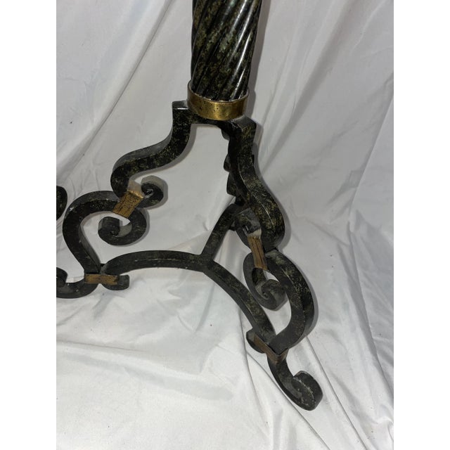 Maitland - Smith 2000s Maitland-Smith Iron and Brass Large Candlesticks- Set of 3 For Sale - Image 4 of 10