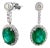 9.65 carats Natural Zambian Emerald Earring with 2.42 cts diamond and 14k Gold For Sale