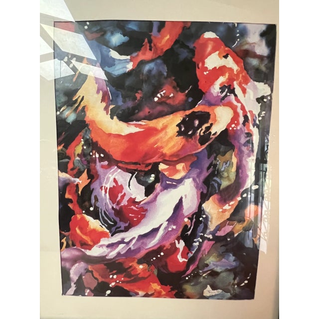 Paint Original Watercolor - Goldfish, Tracy Reid, 1996 For Sale - Image 7 of 12
