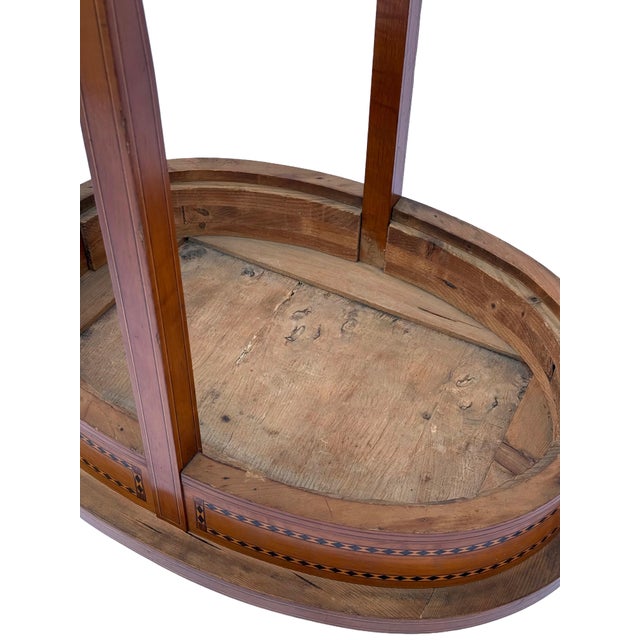Oval Inlaid Side Table attributed to Bruno Paul, Germany, 1910-1920 For Sale - Image 9 of 11
