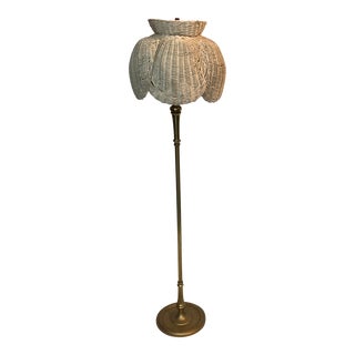 Vintage Wicker Floor Lamp For Sale