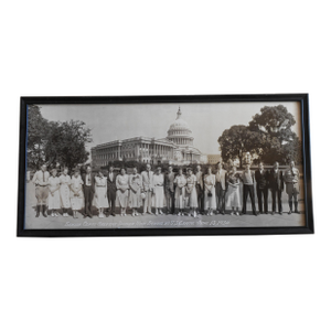 1934 u.s. Capitol Hill School Portrait Washington Dc, Greene-Dreher Pa Panoramic Black and White Photograph in Original Frame