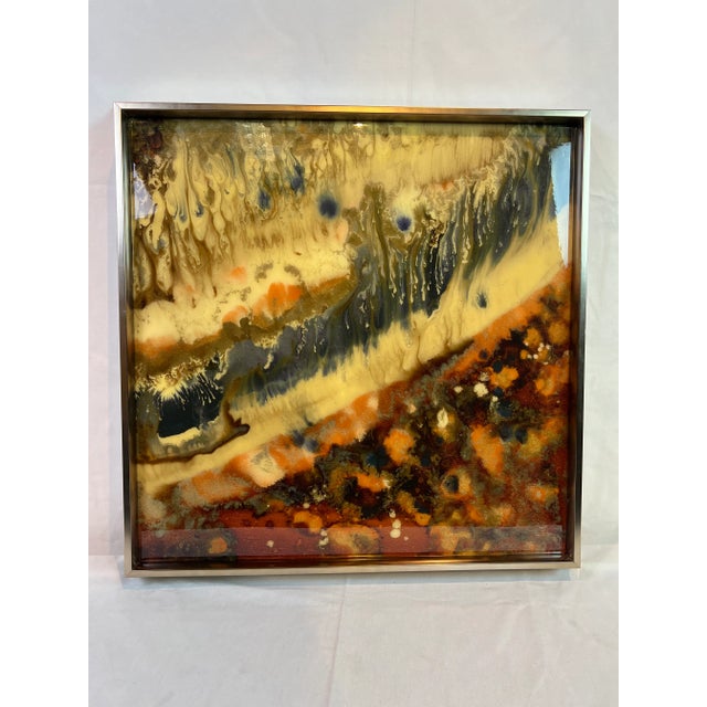 1990s "Sanguin III" Abstract Expressionist Giclee Canvas Print, Framed For Sale - Image 12 of 12
