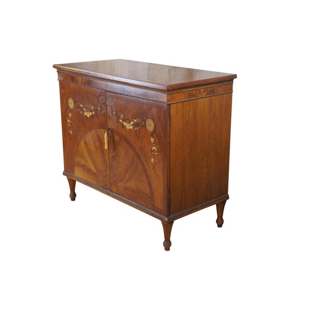 Art Deco Late 19th Century Antique Art Deco Neoclassical Satinwood Buffet Cabinet For Sale - Image 3 of 10