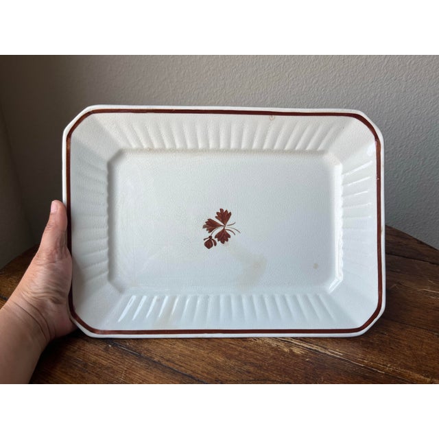 Antique Wedgwood England 13” platter Tea leaf pattern Royalstone Ironstone With ribbed edge Discontinued piece Produced...