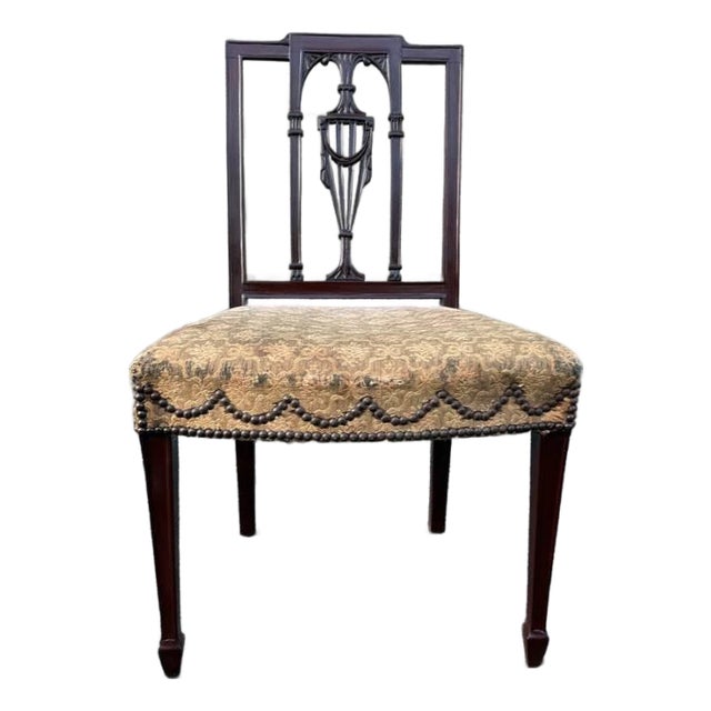 Antique Federal Mahogany Square Shield-Back Side Chair For Sale