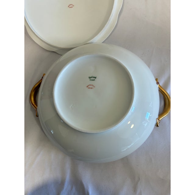 Antique Haviland & Co. Limoges Covered Vegetable Tureen, Gold Handles, France For Sale - Image 12 of 14
