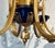 Original retail $4512, stylish Myran Allan Luxury Lighting Italian 24K Gold Finish and Blue Porcelain Chandelier, showroom...