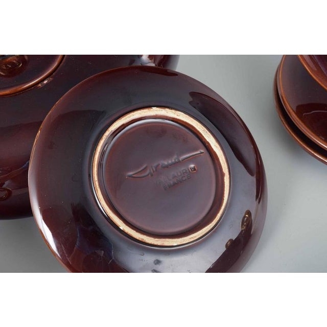 Vintage French Tea Service by Marcel Giraud for Vallauris, 1960s, Set of 9 For Sale - Image 4 of 5