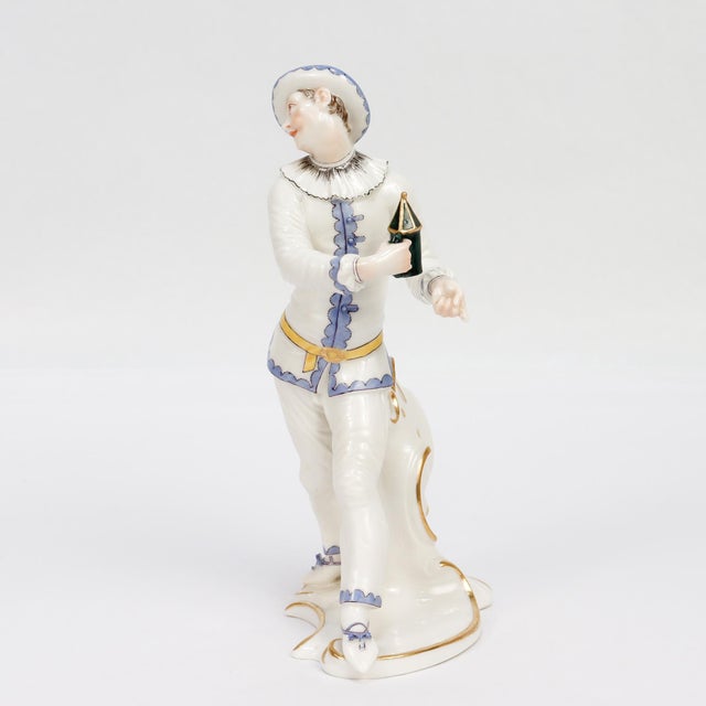 Rococo Nymphenburg Porcelain Commedia Dell'Arte Figure of Pierrot For Sale - Image 3 of 12