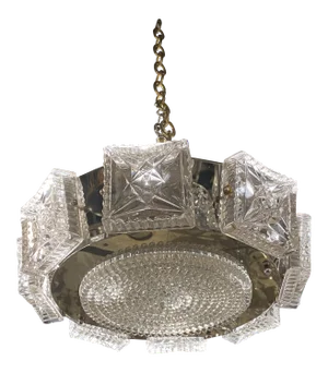 1940s French Cut Crystal Light Fixture