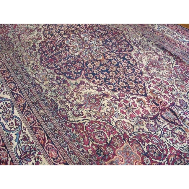 Late 19th Century 19th Century S.E Persian Kirman Laver Carpet ( 8'6" x 14'10" - 259 x 452 ) For Sale - Image 5 of 8
