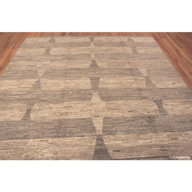 Gorgeous Geometrically Designed Brown Tones Modern Central Asian Rug, Country of Origin: Central Asia, Circa date: Modern...