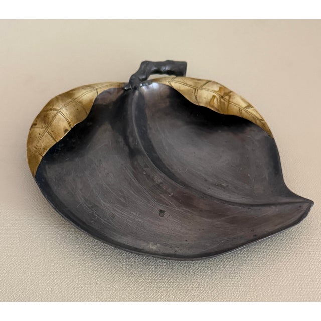 Vintage Saks Fifth Ave Asian Brass Peach Bowl For Sale - Image 10 of 10