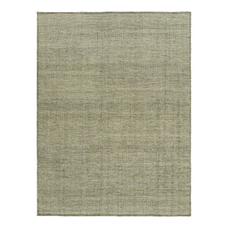 Rug & Kilim’s Contemporary Textural Rug in Green and White Tones - 12x15 For Sale