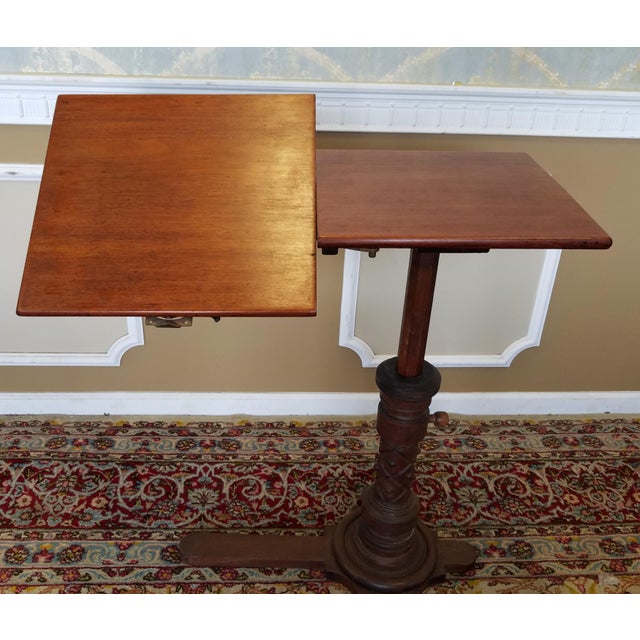 Very Good Antique Victorian Mahogany Adjustable Book Reading Bed Table