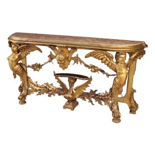 20th Century Italian Gilded Console, 1920s For Sale