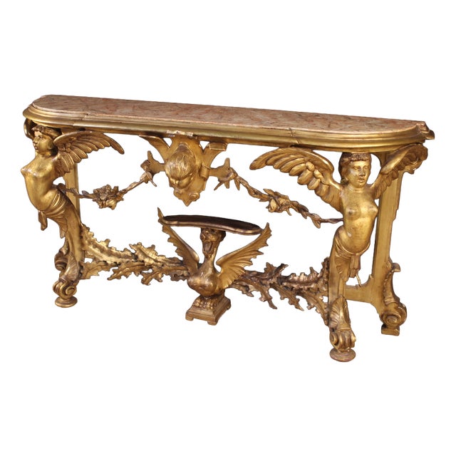20th Century Italian Gilded Console, 1920s For Sale