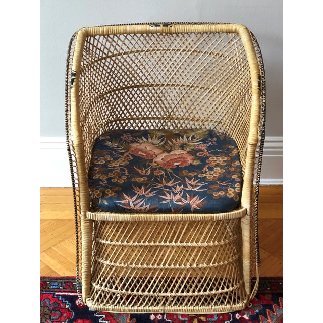 Tan Mid-Century Boho Rattan Armchair For Sale - Image 8 of 13