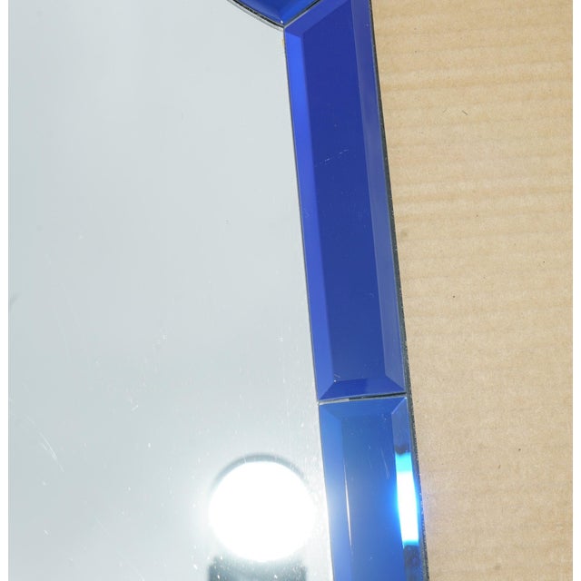 Mid-Century Modern Style Cobalt Blue Wall-Mounted Mirror, Italy For Sale - Image 9 of 11