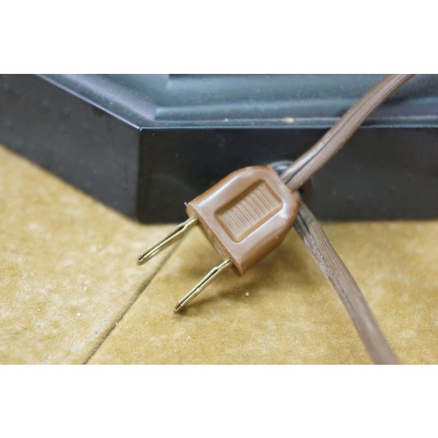 Mid 20th Century Empire Brass Mantel Trophy Urn Table Lamp Black Shade 31" For Sale - Image 13 of 14