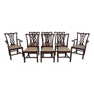 Set of 8 Henkel Harris Mahogany Dining Chairs For Sale