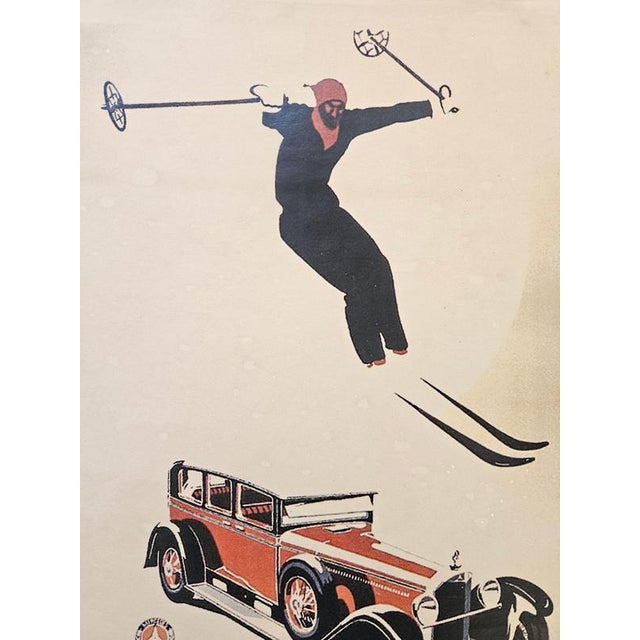 Art Deco Mercedes Benz Automobile Advertising Poster, 1930s For Sale - Image 4 of 7