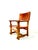 Vintage French Brutalist Castle Armchair in Oak and Cognac Leather, 1920s For Sale - Image 9 of 16