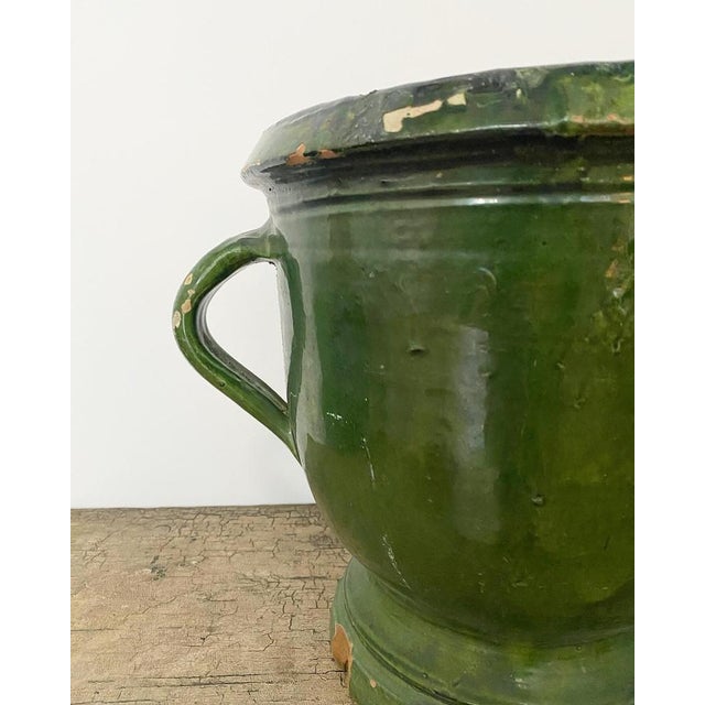 French Green Glazed Castelnaudary Pot For Sale - Image 5 of 8