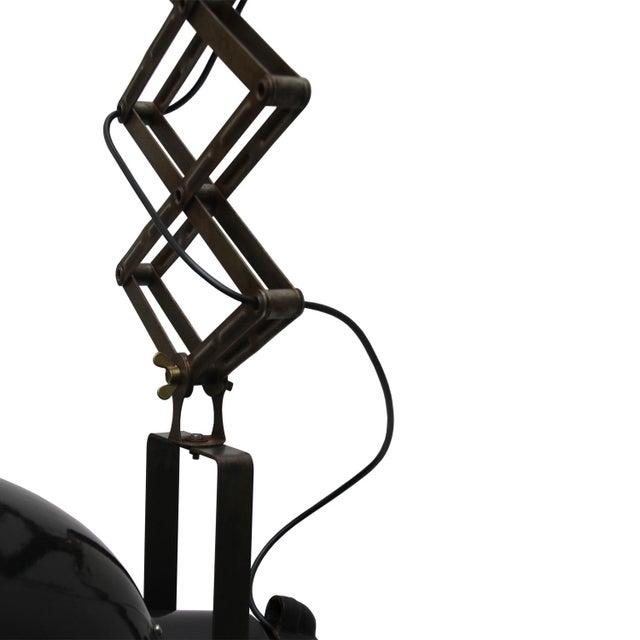 Black Vintage Industrial Black Enamel Scissor Pendant Light For Sale - Image 8 of 10
