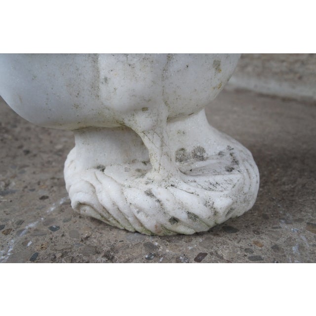 Antique Italian Carved Marble Stone Bird Garden Sculpture For Sale - Image 6 of 11