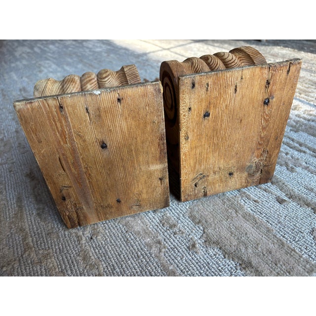 Antique Carved Pine Corbels, a 19th Century Pair For Sale - Image 12 of 13