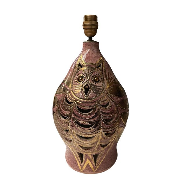 Mid-Century Modern Vintage Studio Pottery Ceramic Lamp by Georges Pelletier, 1970s For Sale - Image 3 of 8