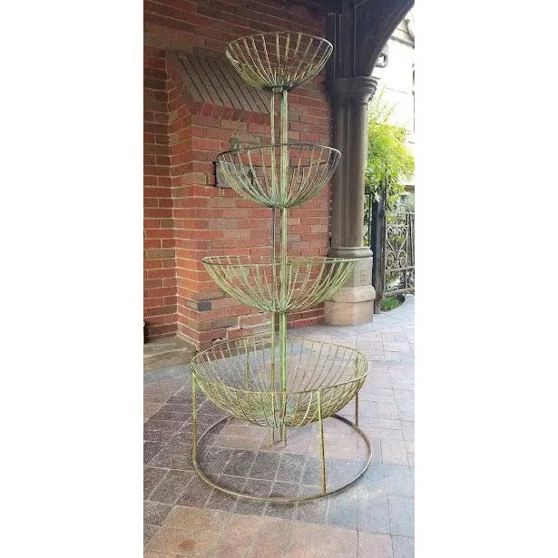 1960s Mid Century Industrial Wirework Basket Rack For Sale In Los Angeles - Image 6 of 10