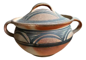 1991 Studio Art Wood Fired Pottery Lidded Bowl