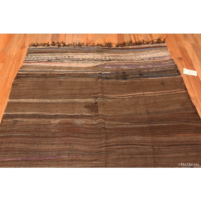 Moroccan Nazmiyal Collection Vintage Brown Moroccan Kilim Rug For Sale - Image 3 of 9